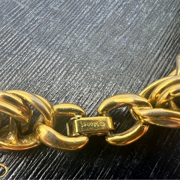 Thick vintage MONET round weave gold chain necklace 18” chunky heavy! - Picture 7 of 11